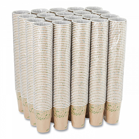 EcoSmart Recycled Hot/Cold Cups, 16 oz, Paper, Kraft/Green, 1,000/Carton (2346R)