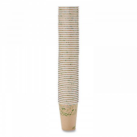 EcoSmart Recycled Hot/Cold Cups, 16 oz, Paper, Kraft/Green, 1,000/Carton (2346R)