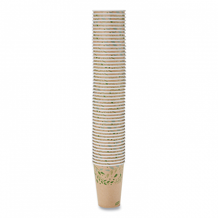 EcoSmart Recycled Hot/Cold Cups, 16 oz, Paper, Kraft/Green, 1,000/Carton (2346R)