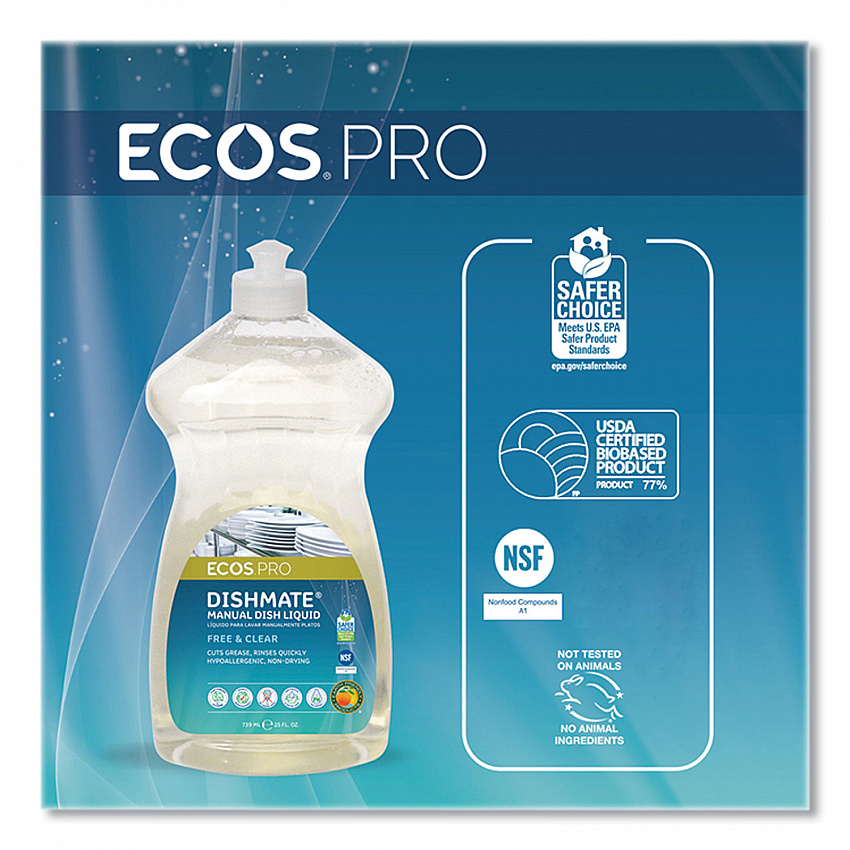 Dishmate Manual Dish Liquid, Unscented, 25 oz Bottle (PL97216EA)