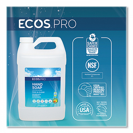 Liquid Hand Soap, Free and Clear Scent, 1 gal (PL966304EA)