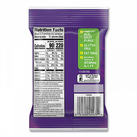 Funables Fruity Snacks, Mixed Berry, 2.5 oz Bag, 48/Carton (05475)