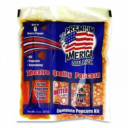 Premium America Popcorn, Butter, 8 oz Pack, 36/Carton (GRE00016)