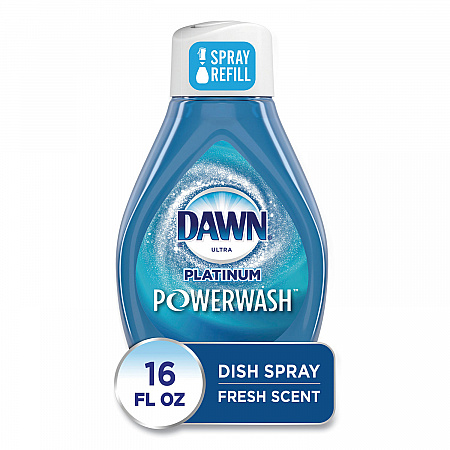 Platinum Powerwash Dish Spray Refill, Fresh Scent, 16 oz Refill Bottle (52366)