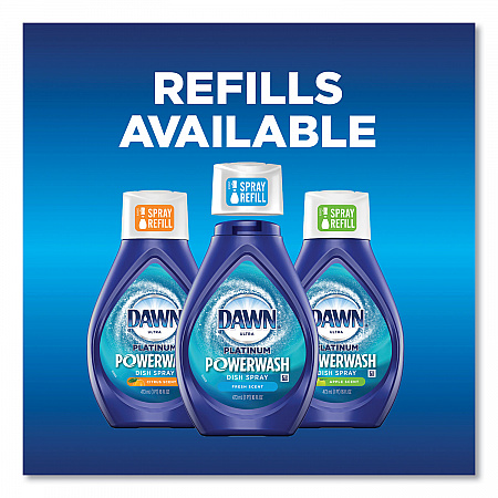Platinum Powerwash Dish Spray Refill, Fresh Scent, 16 oz Refill Bottle (52366)