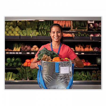 Fresh Eco Freeze Tote, (2) Blue Nylon Shoulder Straps, (2) Blue Nylon Strap Handles, 13.5