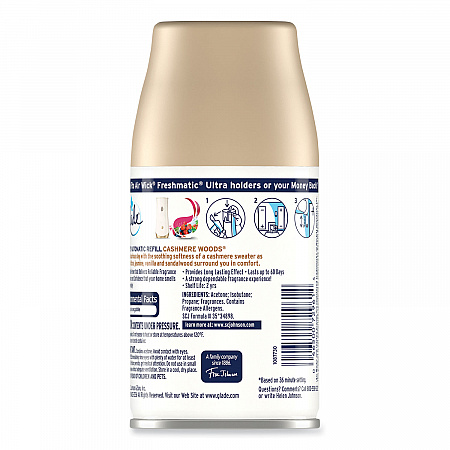Automatic Air Freshener, Cashmere Woods, 6.2 oz Spray Can, 4/Carton (344757)