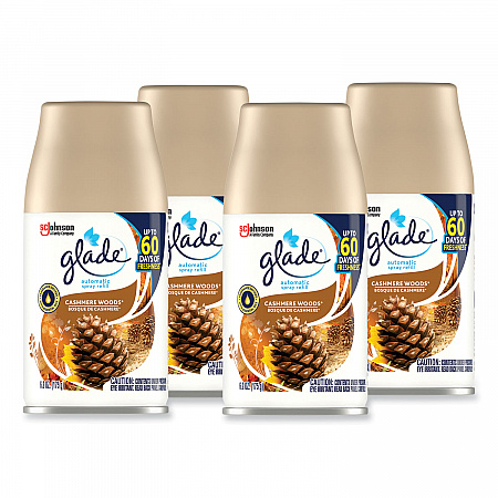 Automatic Air Freshener, Cashmere Woods, 6.2 oz Spray Can, 4/Carton (344757)