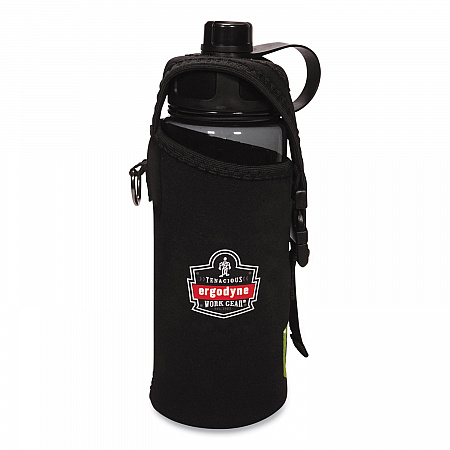 Chill-Its 5151 Plastic Wide Mouth Water Bottle, 34 oz, Black (13152)