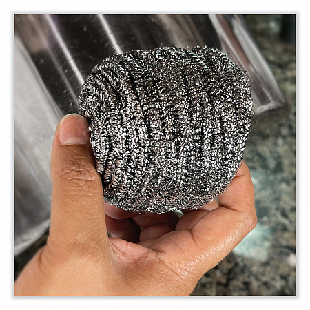 Stainless Steel Scrubber, 3.93 x 1.96, Silver, 72/Carton (SCRUBBER)