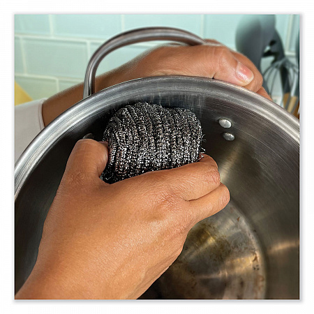 Stainless Steel Scrubber, 3.93 x 1.96, Silver, 72/Carton (SCRUBBER)