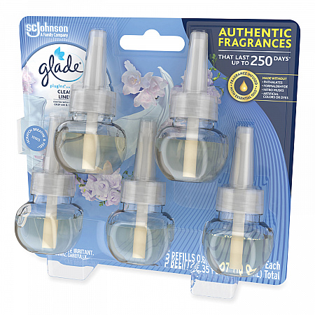 Plugins Scented Oil Refill, Clean Linen, 0.67 oz, 5/Pack (322829)