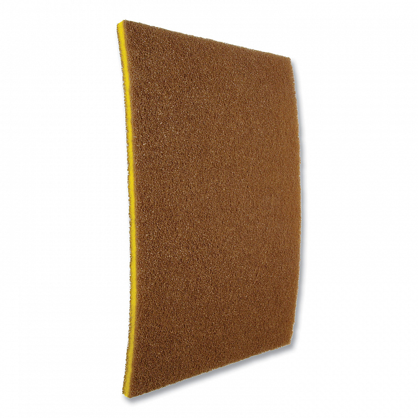Clean and Shine Pad, 20 x 14, Brown/Yellow, 5/Carton (09555)