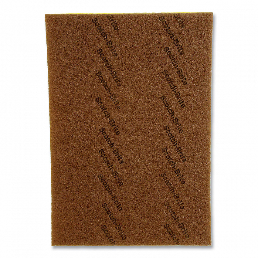 Clean and Shine Pad, 20 x 14, Brown/Yellow, 5/Carton (09555)