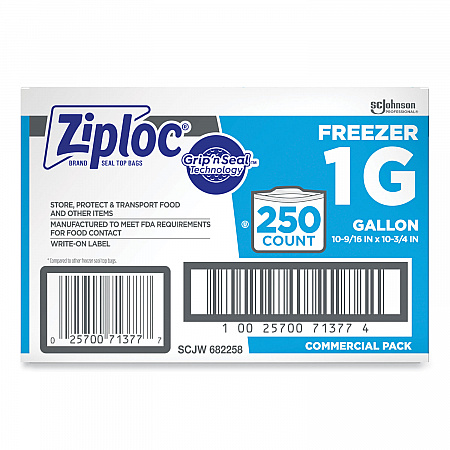 Zipper Freezer Bags, 1 gal, 10.56