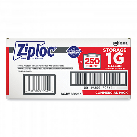 Double Zipper Storage Bags, Triple System Seal, Gallon, 10.56