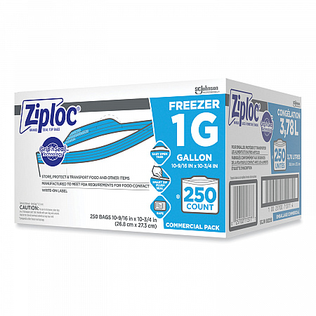 Zipper Freezer Bags, 1 gal, 10.56