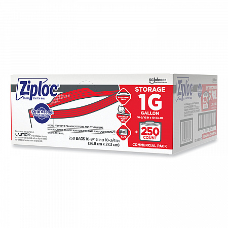 Double Zipper Storage Bags, Triple System Seal, Gallon, 10.56