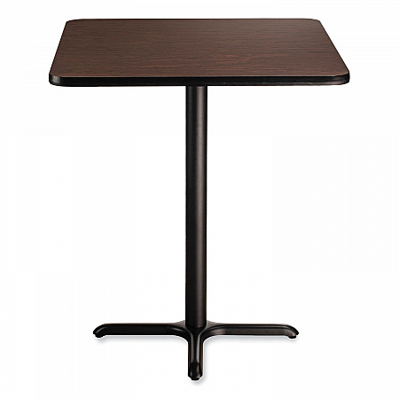 Cafe Table, 36w x 36d x 42h, Square Top/X-Base, Mahogany Top, Black Base (CT33636XB1MY)