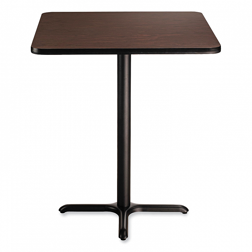Cafe Table, 36w x 36d x 42h, Square Top/X-Base, Mahogany Top, Black Base (CT33636XB1MY)