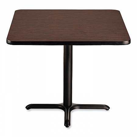 Cafe Table, 36w x 36d x 30h, Square Top/X-Base, Mahogany Top, Black Base (CT33636XD1MY)