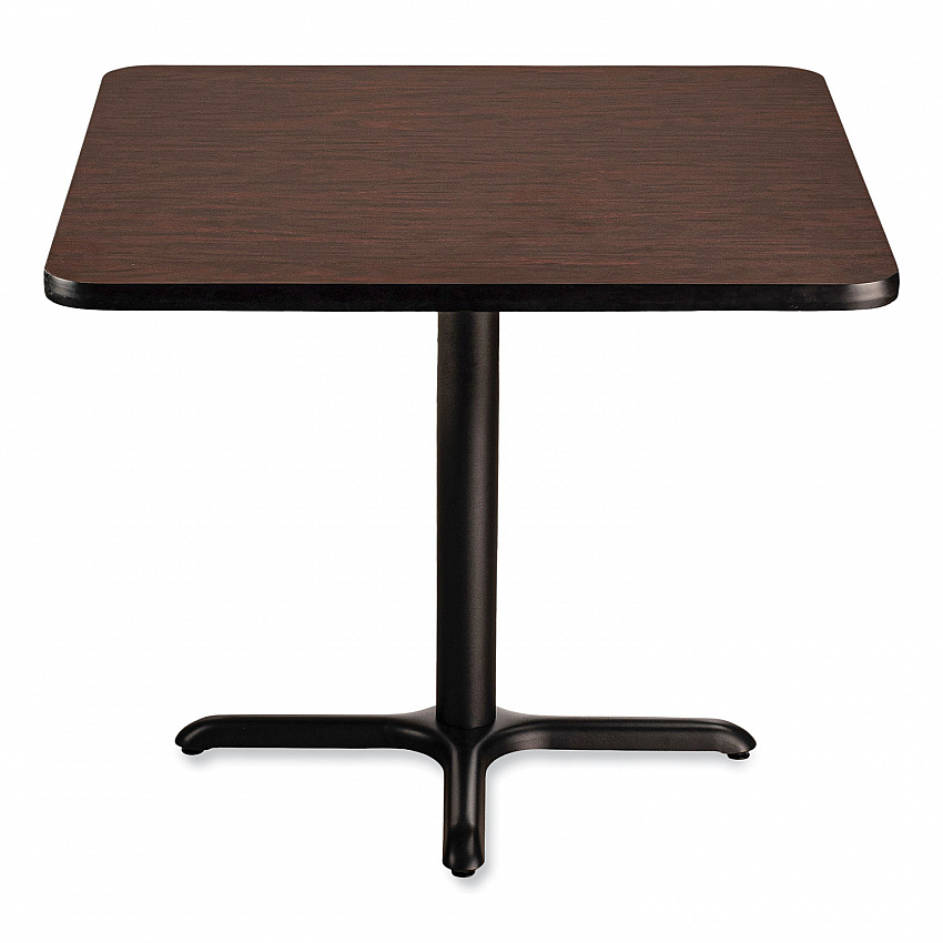Cafe Table, 36w x 36d x 30h, Square Top/X-Base, Mahogany Top, Black Base (CT33636XD1MY)