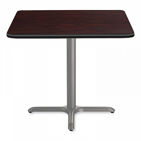 Cafe Table, 36w x 36d x 30h, Square Top/X-Base, Mahogany Top, Gray Base (CG33636XD1MY)