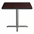 Cafe Table, 36w x 36d x 30h, Square Top/X-Base, Mahogany Top, Gray Base (CG33636XD1MY)