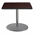 Cafe Table, 36w x 36d x 30h, Square Top/Round Base, Mahogany Top, Gray Base (CG33636RD1MY)