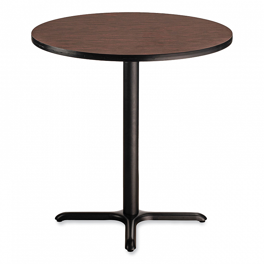 Cafe Table, 36" Diameter x 36h, Round Top/X-Base, Mahogany Top, Black Base (CT13636XC1MY)
