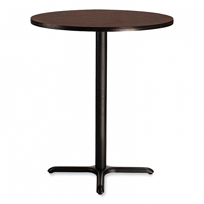 Cafe Table, 36" Diameter x 42h, Round Top/X-Base, Mahogany Top, Black Base (CT13636XB1MY)