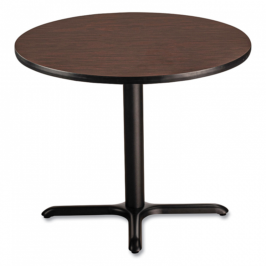 Cafe Table, 36" Diameter x 30h, Round Top/X-Base, Mahogany Top, Black Base (CT13636XD1MY)