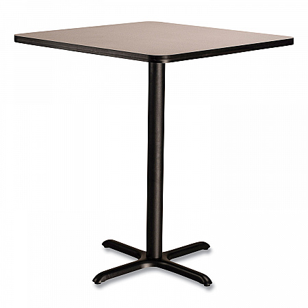Cafe Table, 36w x 36d x 42h, Square Top/X-Base, Gray Nebula Top, Black Base (CT33636XB1GY)