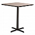Cafe Table, 36w x 36d x 42h, Square Top/X-Base, Gray Nebula Top, Black Base (CT33636XB1GY)