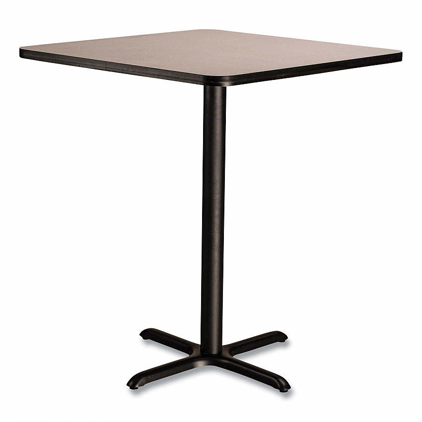 Cafe Table, 36w x 36d x 42h, Square Top/X-Base, Gray Nebula Top, Black Base (CT33636XB1GY)