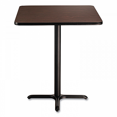 Cafe Table, 36w x 36d x 30h, Square Top/X-Base, Mahogany Top, Black Base (CT33636XD1MY)