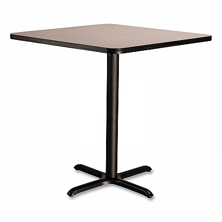 Cafe Table, 36w x 36d x 36h, Square Top/X-Base, Gray Nebula Top, Black Base (CT33636XC1GY)
