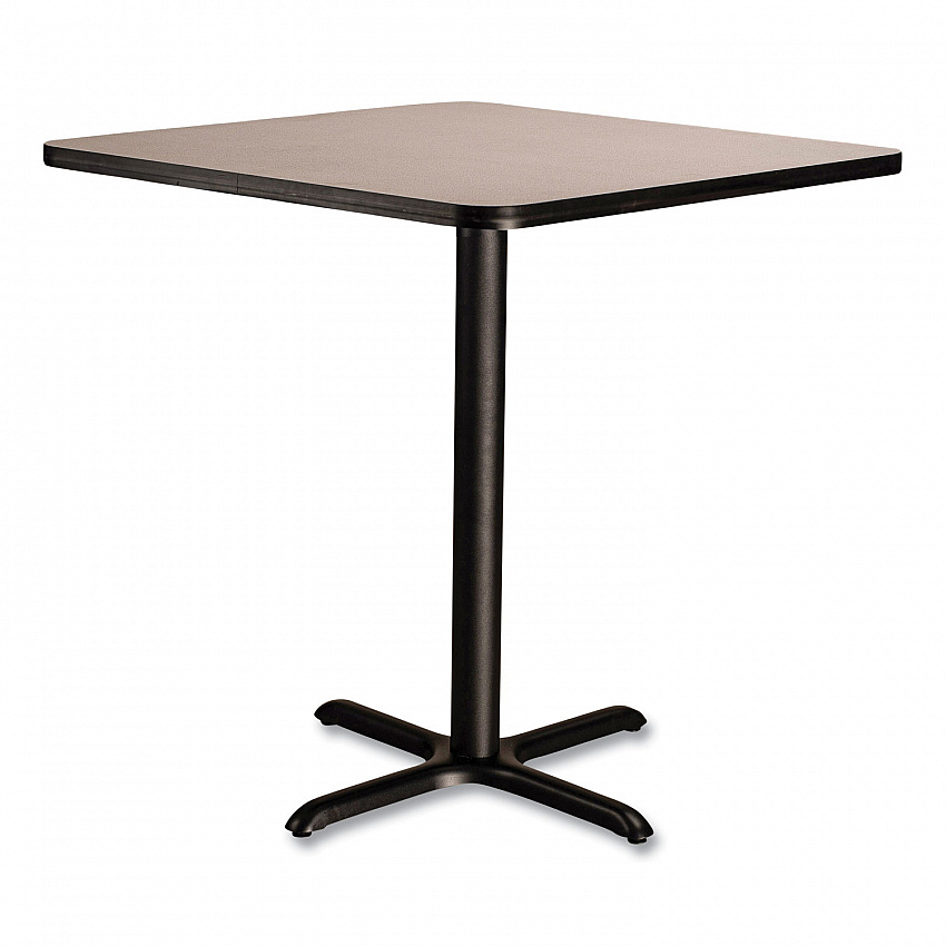 Cafe Table, 36w x 36d x 36h, Square Top/X-Base, Gray Nebula Top, Black Base (CT33636XC1GY)