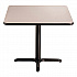 Cafe Table, 36w x 36d x 30h, Square Top/X-Base, Gray Nebula Top, Black Base (CT33636XD1GY)