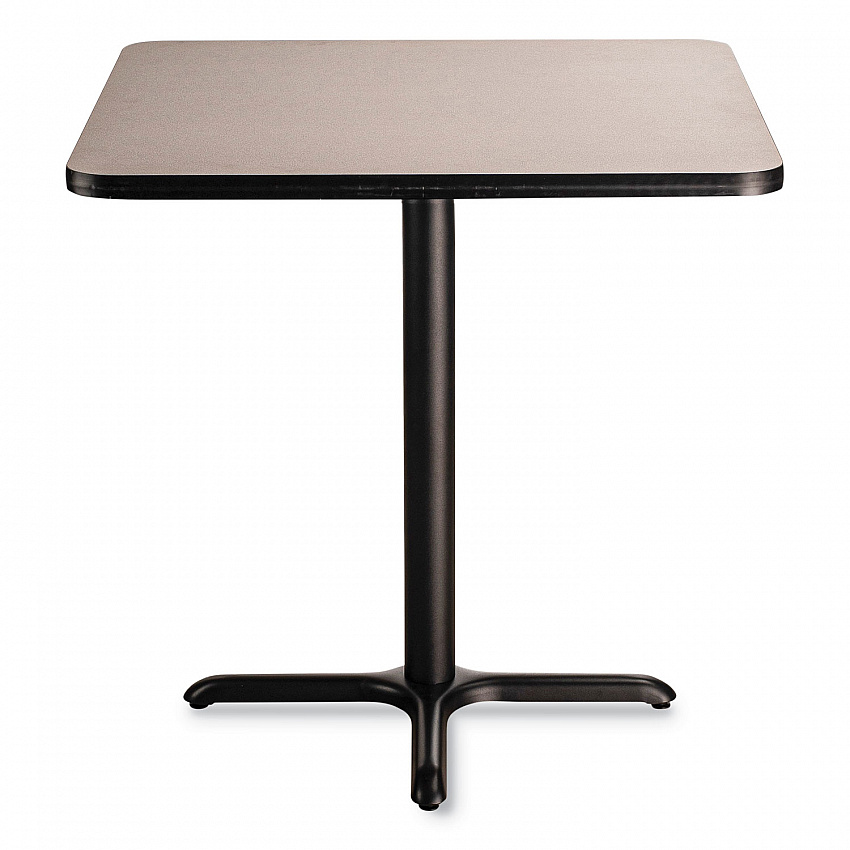 Cafe Table, 36w x 36d x 36h, Square Top/X-Base, Gray Nebula Top, Black Base (CT33636XC1GY)