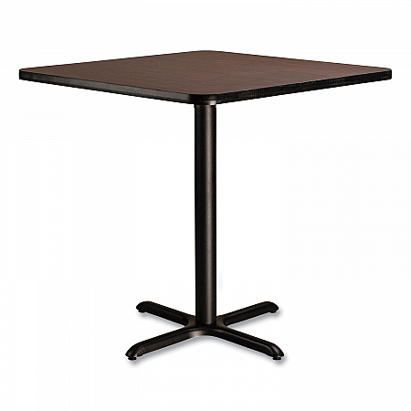 Cafe Table, 36w x 36d x 36h, Square Top/X-Base, Mahogany Top, Black Base (CT33636XC1MY)