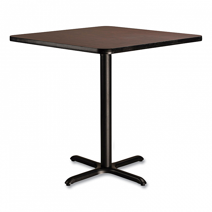 Cafe Table, 36w x 36d x 36h, Square Top/X-Base, Mahogany Top, Black Base (CT33636XC1MY)