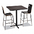 Cafe Table, 36w x 36d x 42h, Square Top/X-Base, Mahogany Top, Black Base (CT33636XB1MY)