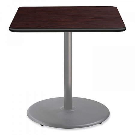 Cafe Table, 36w x 36d x 36h, Square Top/Round Base, Mahogany Top, Gray Base (CG33636RC1MY)