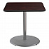 Cafe Table, 36w x 36d x 36h, Square Top/Round Base, Mahogany Top, Gray Base (CG33636RC1MY)