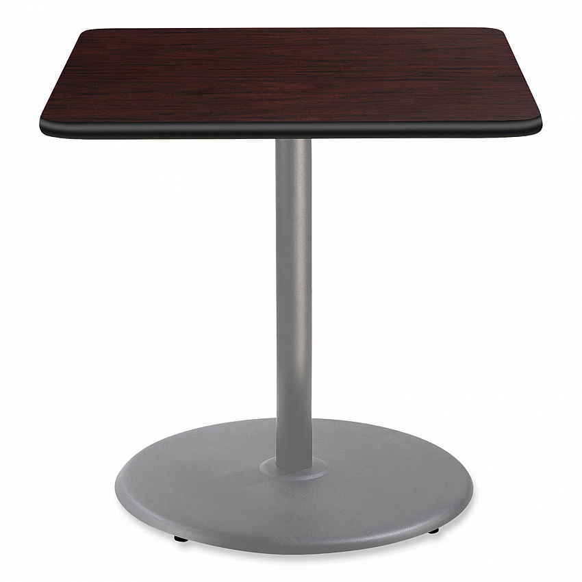 Cafe Table, 36w x 36d x 36h, Square Top/Round Base, Mahogany Top, Gray Base (CG33636RC1MY)