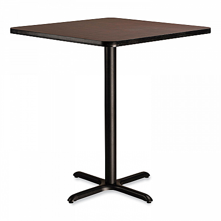 Cafe Table, 36w x 36d x 42h, Square Top/X-Base, Mahogany Top, Black Base (CT33636XB1MY)