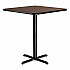 Cafe Table, 36w x 36d x 42h, Square Top/X-Base, Mahogany Top, Black Base (CT33636XB1MY)