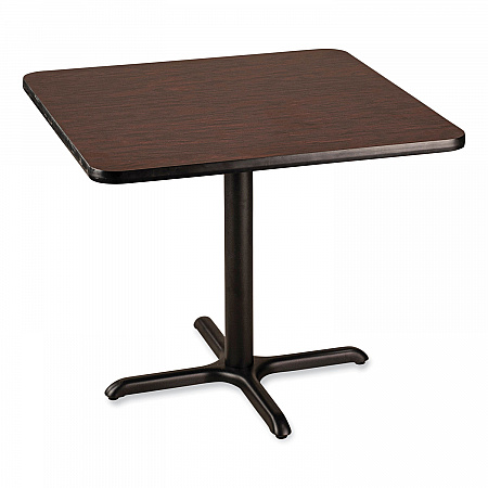 Cafe Table, 36w x 36d x 30h, Square Top/X-Base, Mahogany Top, Black Base (CT33636XD1MY)