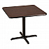 Cafe Table, 36w x 36d x 30h, Square Top/X-Base, Mahogany Top, Black Base (CT33636XD1MY)